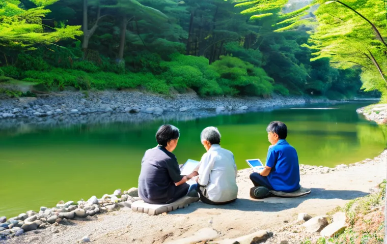 하천 생태계 복원 프로젝트의 관리 및 평가 - **"Rivers of Memory and Hope"**
    Generate an image depicting a poignant contrast between past and...