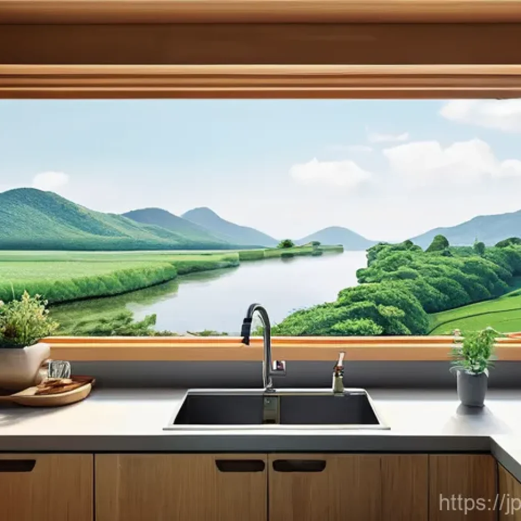 하천 생태계 복원 참여를 위한 나의 역할 찾기 - **Prompt 1: Mindful Home, Clear River's Future**
    "A cozy, sun-drenched modern Japanese kitchen. ...